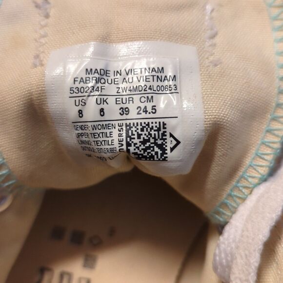 Converse All Star Double Tongue Womens 8 Mint Green Low Top - Picture 7 of 7